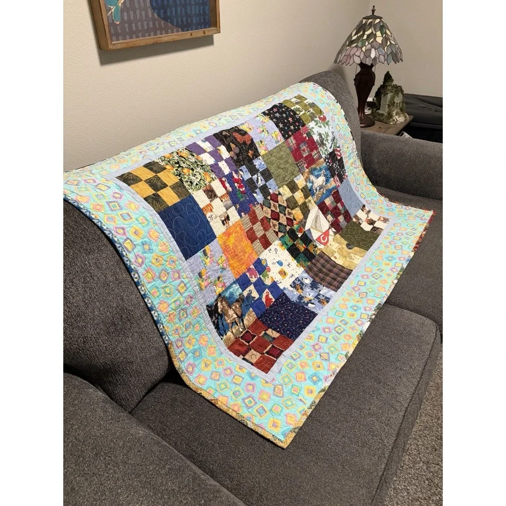 Handmade Patchwork Quilt Throw 48